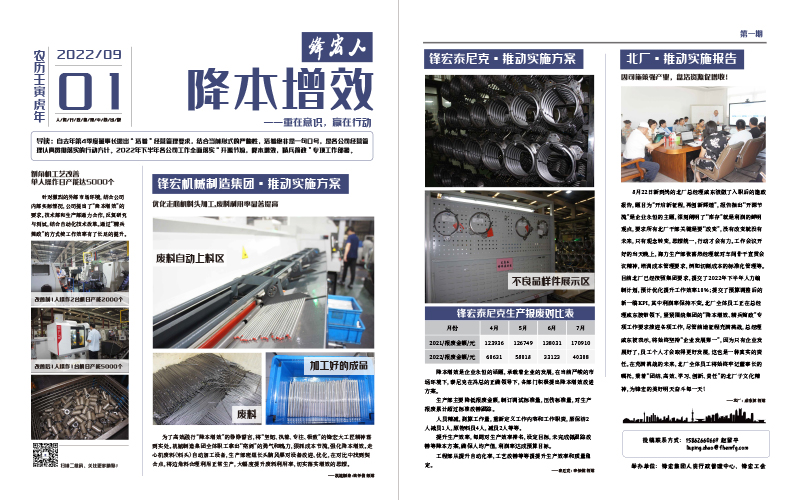 2022年第一期《鋒宏人&middot;降本增效》主題內刊